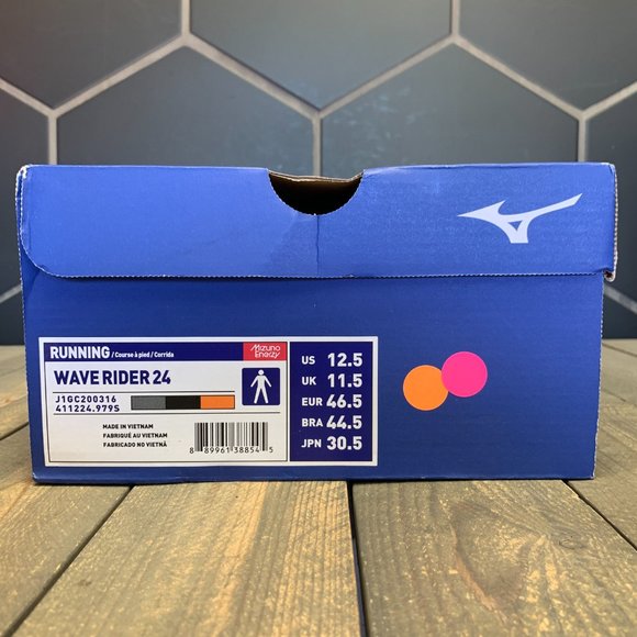 *New W/ Box! Mens Mizuno Wave Rider 24 Grey Black Running Sneakers Size 12.5 - Picture 6 of 6